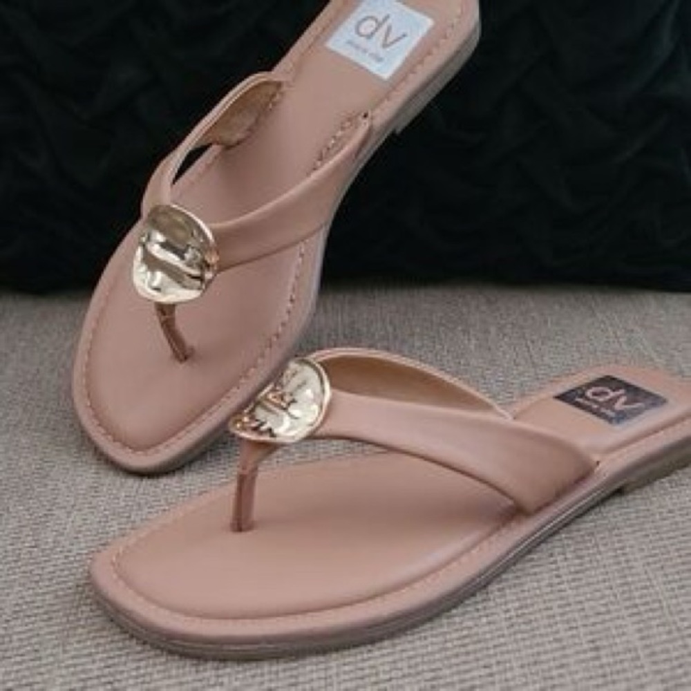 DV by Dolce Vita Women's Sandals in Tan with Gold Detail